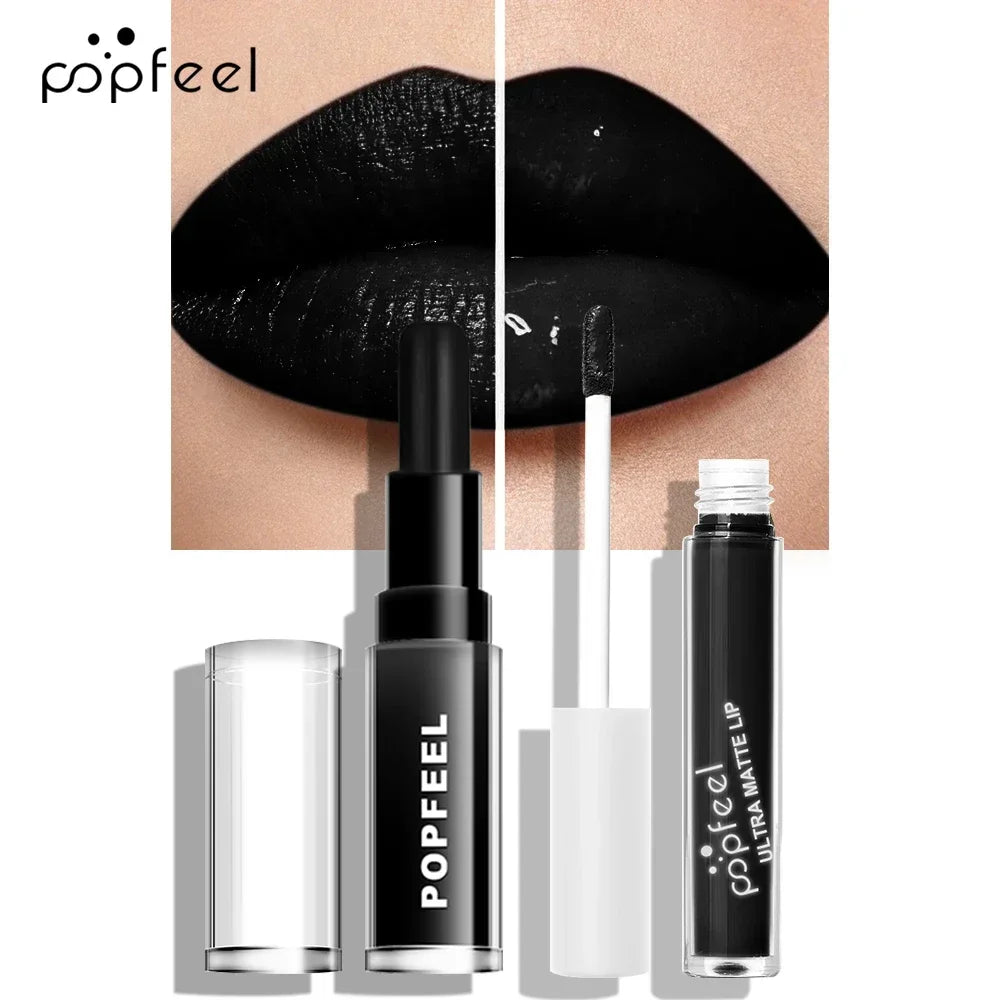Labial líquido negro mate