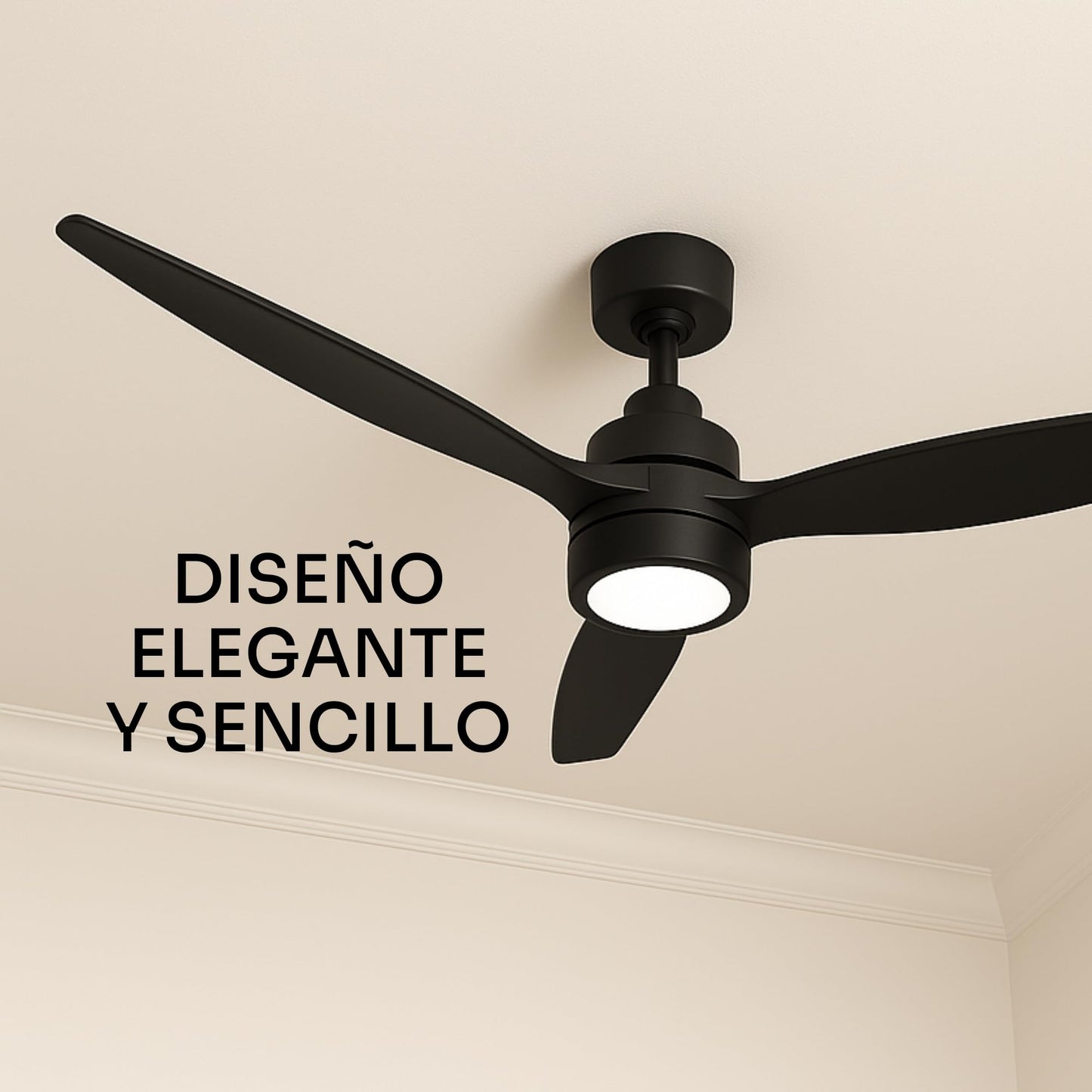 Ventilador de Techo Negro Mate