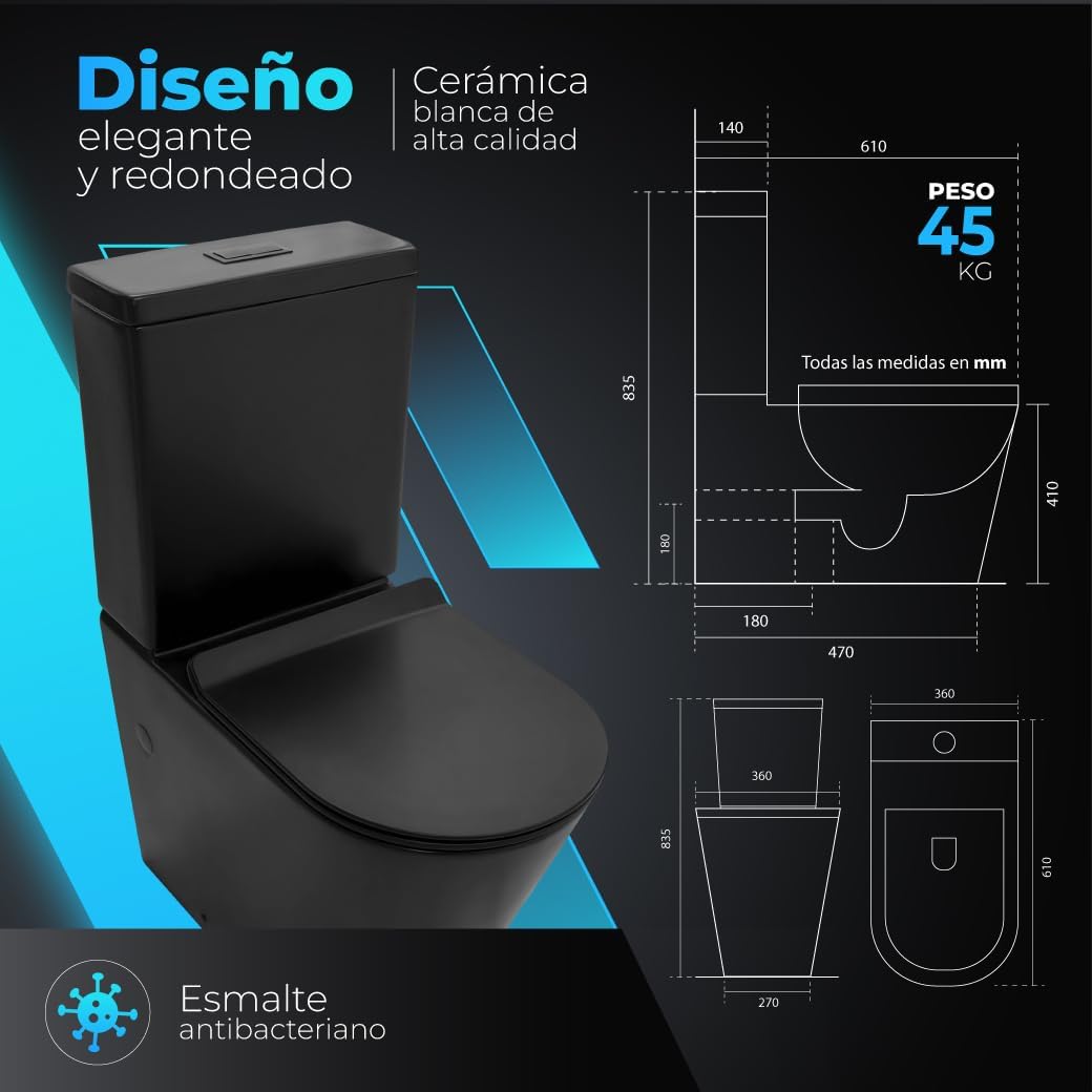 Inodoro Negro Novo Bath