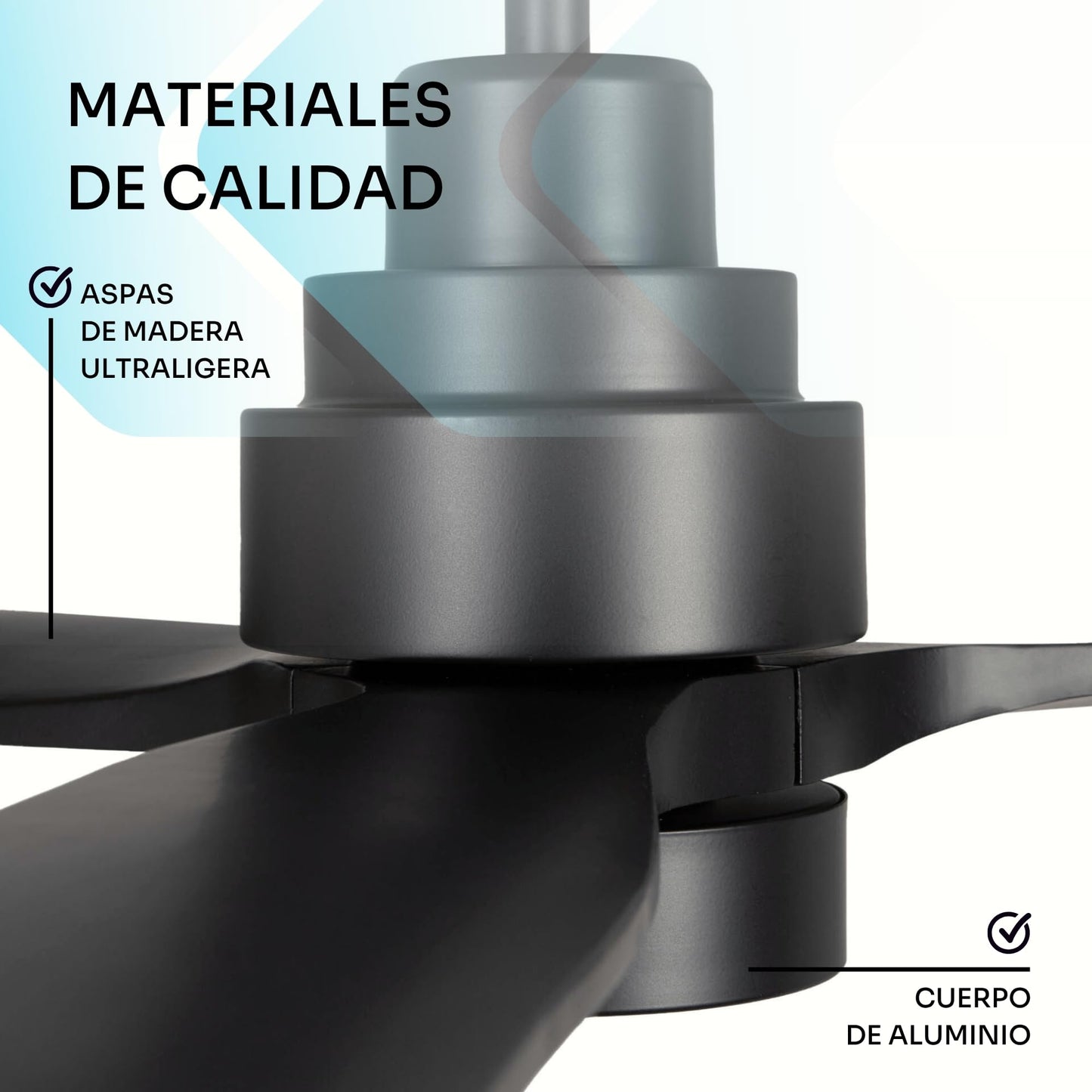 Ventilador de Techo Negro Mate