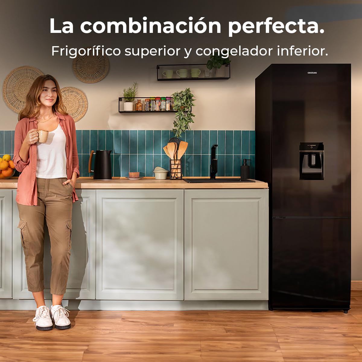 Frigorífico Combi Black Glass