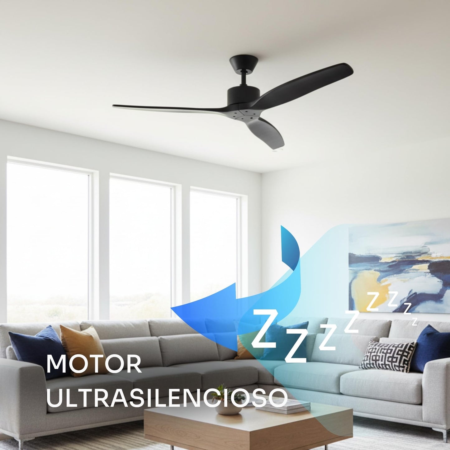 Ventilador de Techo Negro Mate