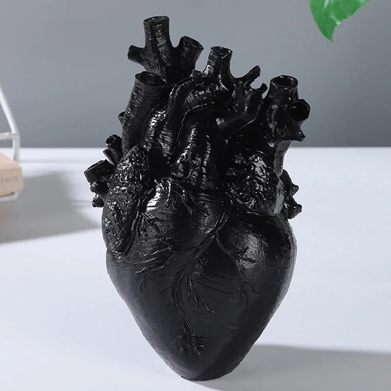 Jarrón corazón negro