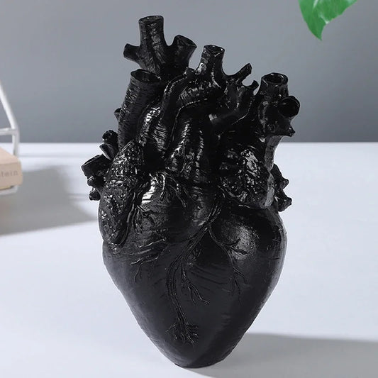 Jarrón corazón negro