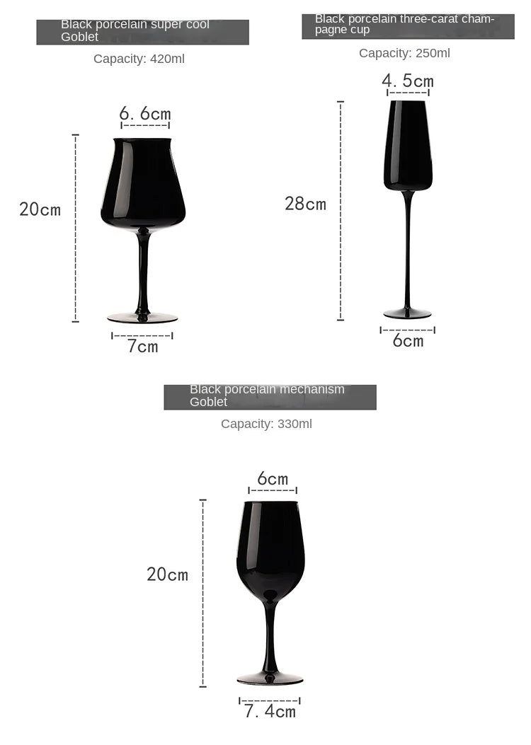 Copas de vidrio negro