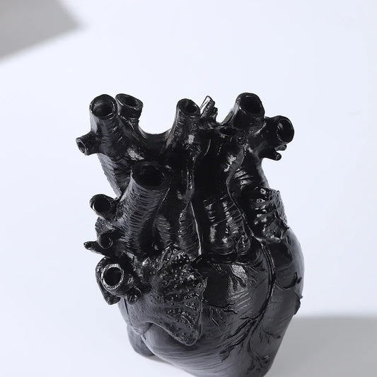 Jarrón corazón negro